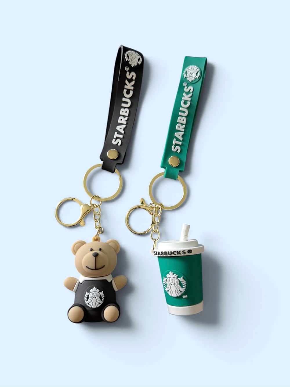 STARBUCKS-two bag charms/keychains